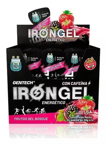[TN-1518504031] Gentech Iron Gel Energia Caja 24u (Frutos Rojos)