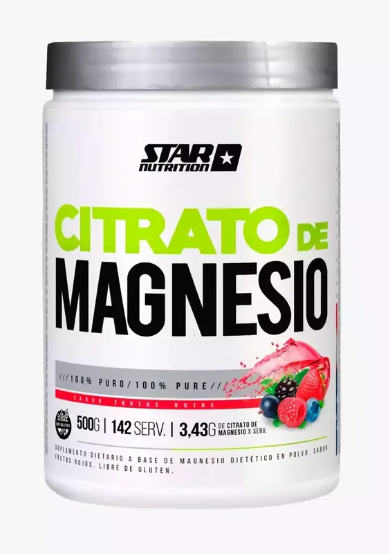 Citrato de Magnesio Star Nutrition Sabor Frutos Rojos - Polvo 500 Gr